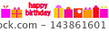Happy Birthday, present, white background, banner 143861601