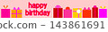 Happy Birthday, present, pink banner 143861691