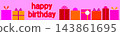 Happy Birthday, present, pink banner 143861695
