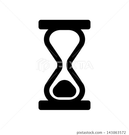 An hourglass icon showing the sand having completely fallen to the bottom. 143863572