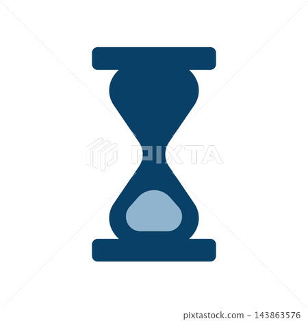 An hourglass icon showing the sand having completely fallen to the bottom. An hourglass icon showing the sand having completely fallen to the bottom. 143863576