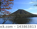 Lake Haruna and the colorful Mount Haruna 143863813