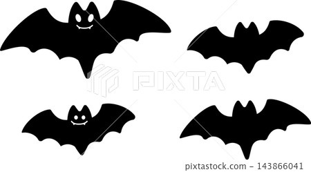 Cute bat illustration set Cute bat illustration set 143866041