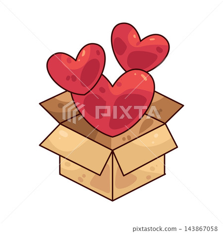 Illustration of Gift Heart Illustration of Gift Heart 143867058