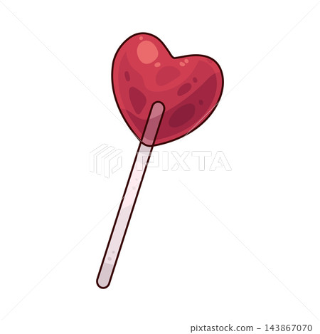 Illustration of Heart Shaped Lollipop Illustration of Heart Shaped Lollipop 143867070