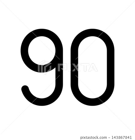 數字90的簡單圖示插圖 數字90的簡單圖示插圖 143867841