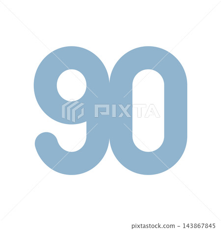 數字90的簡單圖示插圖 數字90的簡單圖示插圖 143867845