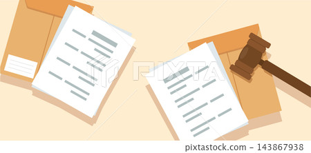 Judge Gavel with Legal Documents Floder illustration Judge Gavel with Legal Documents Floder illustration 143867938