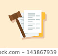 Judge Gavel with Legal Documents Floder illustration 143867939
