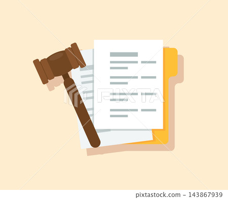 Judge Gavel with Legal Documents Floder illustration Judge Gavel with Legal Documents Floder illustration 143867939