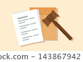 Judge Gavel with Legal Documents Floder illustration 143867942