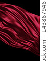 Luxury dark burgundy red silk fabric waving isolated on black background with copy space design for christmas poster 3D render 143867946