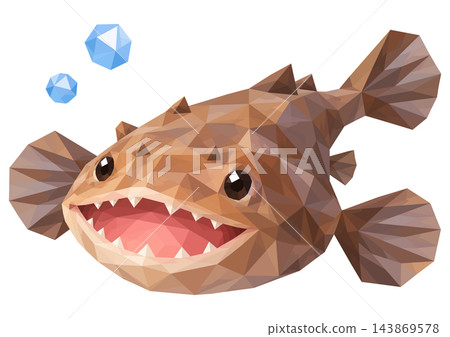 "Smiling Anglerfish" with bubbles, polygon style "Smiling Anglerfish" with bubbles, polygon style 143869578