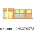 Clothing section, shopping mall, illustration 143870572