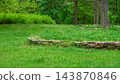 Remains of a granite stone foundation of an ancient building 143870846