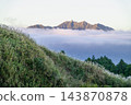 Autumn landscape with silver grass and mountain clouds in Taipei 143870878