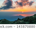 Sunset view from Qixing Mountain in Taipei, Taiwan 143870880