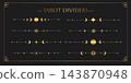 Golden celestial tarot separators with lunar symbols stars and dividers 143870948