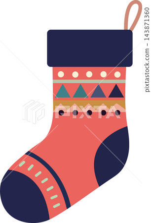 Cute Christmas Stocking with Geometric Pattern Cute Christmas Stocking with Geometric Pattern 143871360