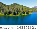 Landscape of Cooper lake mountain. Nature landscape. Cooper Lake in Washington Cascade Mountains. Scenic nature of popular hiking Cooper lake. Cooper lake with mountain landscape. Scenic vistas 143871621