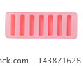 Pink silicone mold for baking savoiardi cookies, isolated on a white background. Baking ladyfinger cookies. Kitchen gadget. Top view. 143871628