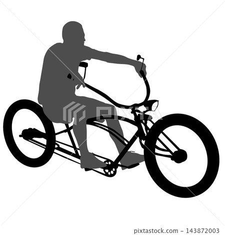 Man Riding Vintage Classic Bicycle with Retro Style Black Silhouette Man Riding Vintage Classic Bicycle with Retro Style Black Silhouette 143872003