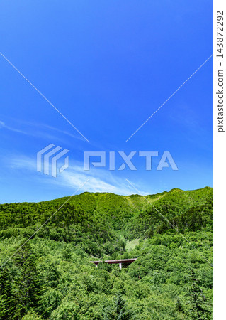 從位於鬱鬱蔥蔥的北海道大雪山山腳下的糠平出發,我們前往三國峠。 從位於鬱鬱蔥蔥的北海道大雪山山腳下的糠平出發,我們前往三國峠。 143872292