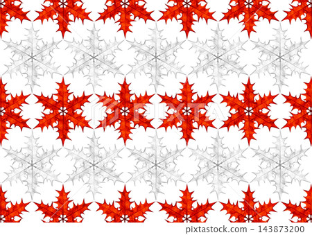 A holly leaf snowflake that can be connected seamlessly. 143873200