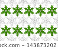 A holly leaf snowflake that can be connected seamlessly. 143873202