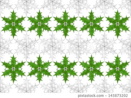 A holly leaf snowflake that can be connected seamlessly. 143873202
