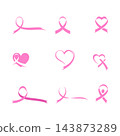 Pink breast cancer awareness ribbon 143873289
