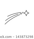 Black white shooting star icon 143873298