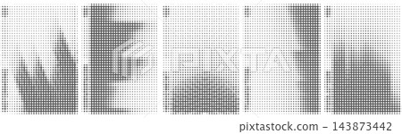 Halftone dotted abstract wave pattern background. Monochrome smooth curved lines texture overlay vector. Halftone dotted abstract wave pattern background. Monochrome smooth curved lines texture overlay vector. 143873442