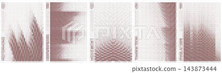 Halftone dotted abstract wave pattern background. Monochrome vector illustration with fluid dot gradient. Halftone dotted abstract wave pattern background. Monochrome vector illustration with fluid dot gradient. 143873444