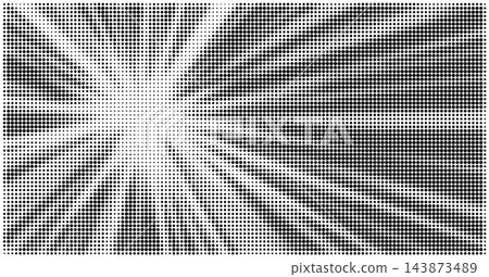 Halftone dotted radial sunburst background. Abstract bursting light rays pattern with fading dot effect. Halftone dotted radial sunburst background. Abstract bursting light rays pattern with fading dot effect. 143873489