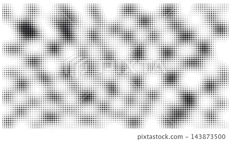 Halftone dotted abstract wave pattern background. Smooth curved lines with fluid halftone gradient effect. 143873500