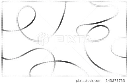 Halftone dotted abstract curly line pattern background. Decorative hand-drawn vector texture overlay template. Halftone dotted abstract curly line pattern background. Decorative hand-drawn vector texture overlay template. 143873733