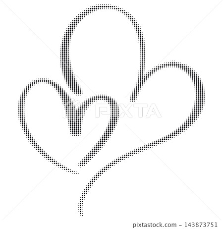 Halftone dotted multiple heart shapes vector illustration. Romantic love symbol collection with fading dot pattern. Halftone dotted multiple heart shapes vector illustration. Romantic love symbol collection with fading dot pattern. 143873751