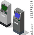 Common ATM machine isometric illustration 143873948
