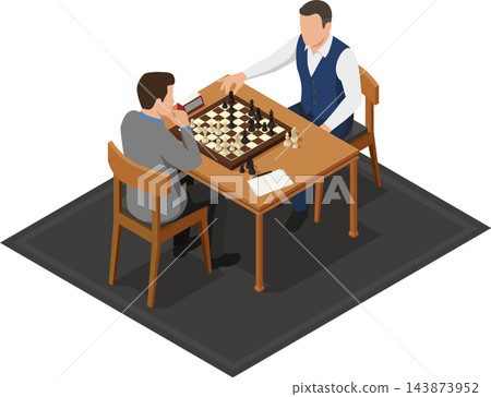 Professional competitive chess match isometric illustration Professional competitive chess match isometric illustration 143873952