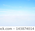 A light blue sky and sea of clouds - a bright and simple background image. 143874014