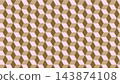 Pink and brown 3D cube geometric seamless pattern 143874108