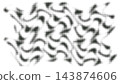 Monochrome halftone dotted chaotic wave pattern background, abstract fluid line texture vector illustration overlay template. 143874606