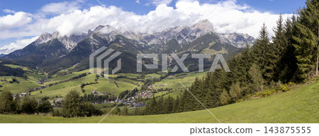 Panoramic mountain view, Maria Alm, Pinzgau, Austria 143875555