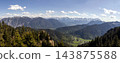 Panoramic landscape view, Laber mountain, Bavaria, Germany 143875588
