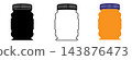 Plastic supplement jar vector icons, 3 protein powder container mockups, black white and orange bodybuilding supplement bottle set 143876473