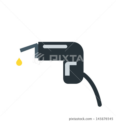 Fuel nozzle with dripping gasoline drop, petrol pump handle icon Fuel nozzle with dripping gasoline drop, petrol pump handle icon 143876545