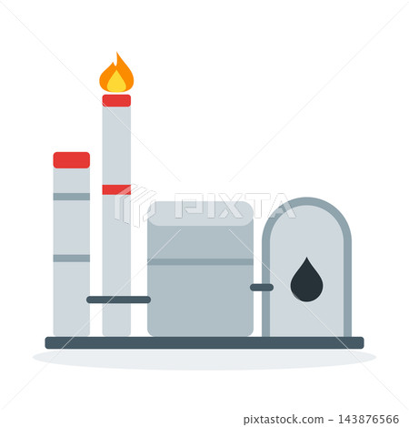 Oil refinery plant with tanks and flare, petroleum industry Oil refinery plant with tanks and flare, petroleum industry 143876566