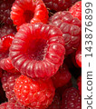 Fresh organic red raspberries background 143876899