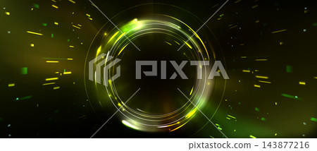 Abstract futuristic HUD interface and glowing ring Abstract futuristic HUD interface and glowing ring 143877216